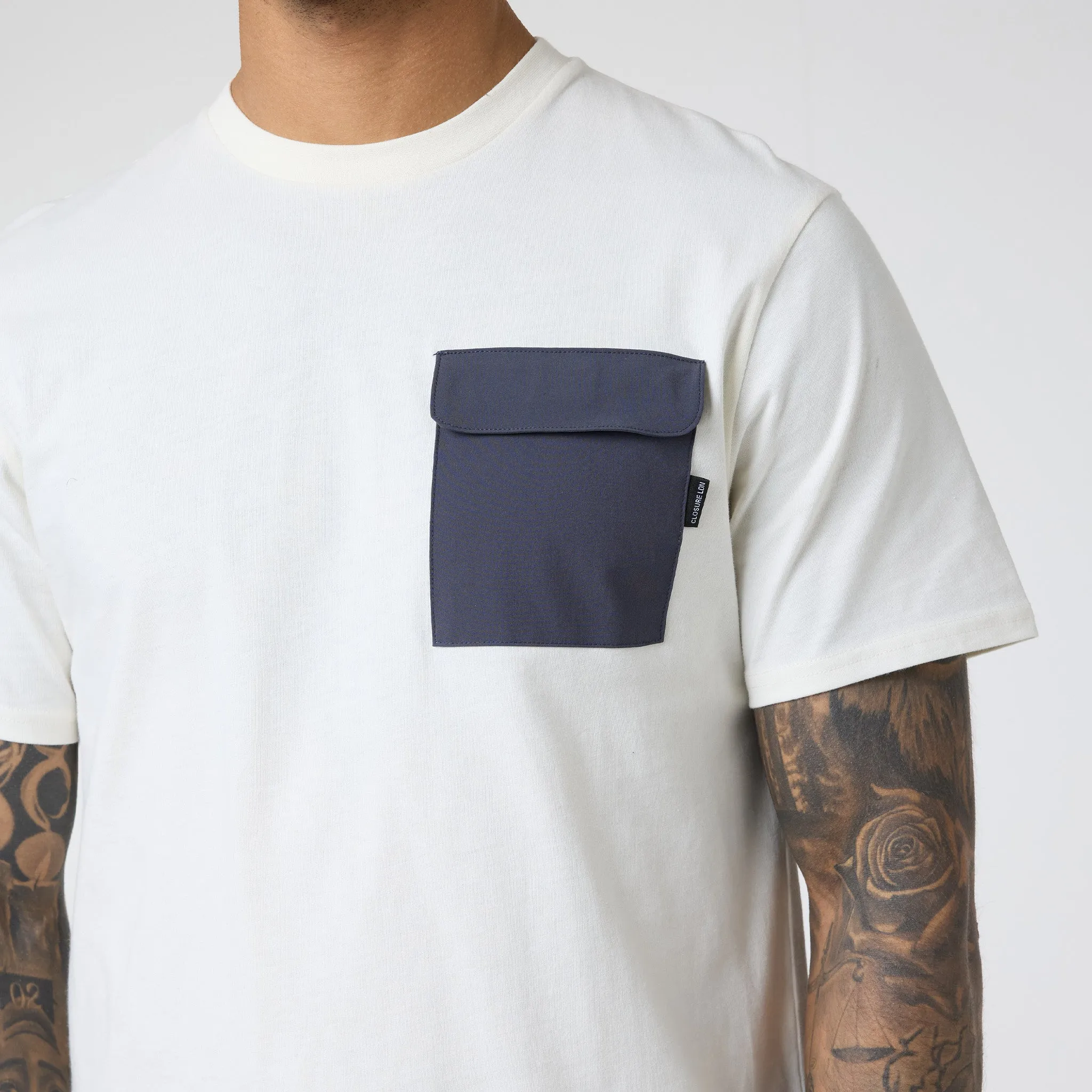 Tech Pocket T-Shirt & Cargo Short Set | Off White/Charcoal