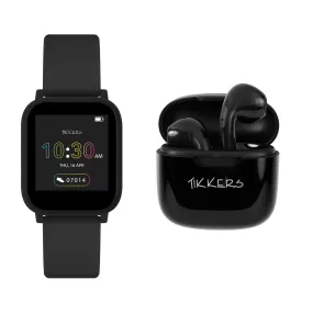 Tikkers Teen Series 10 Black smart Watch and Earbuds Set