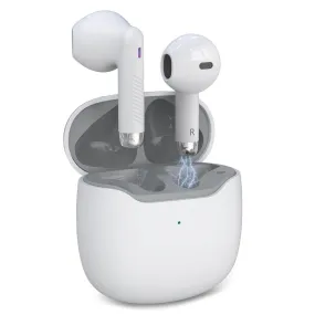 TO-080 White Bluetooth Earphones - Durable and Compact Design