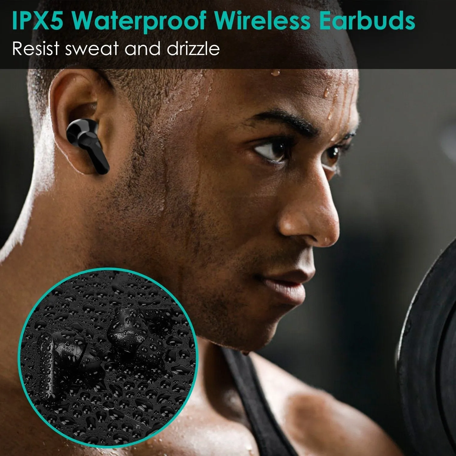 True Wireless V5.0 Earbuds IPX 5 Water Resistant