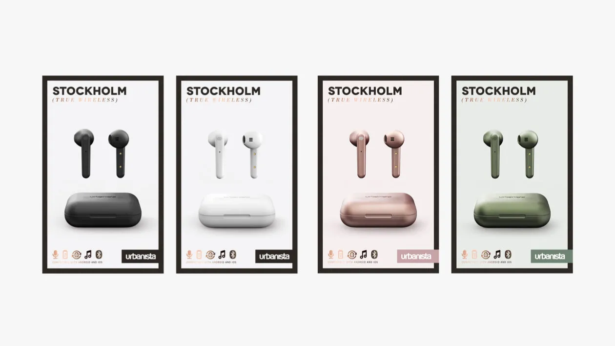 Urbanista - Stockholm Wireless Earbuds Dark Clown - Black