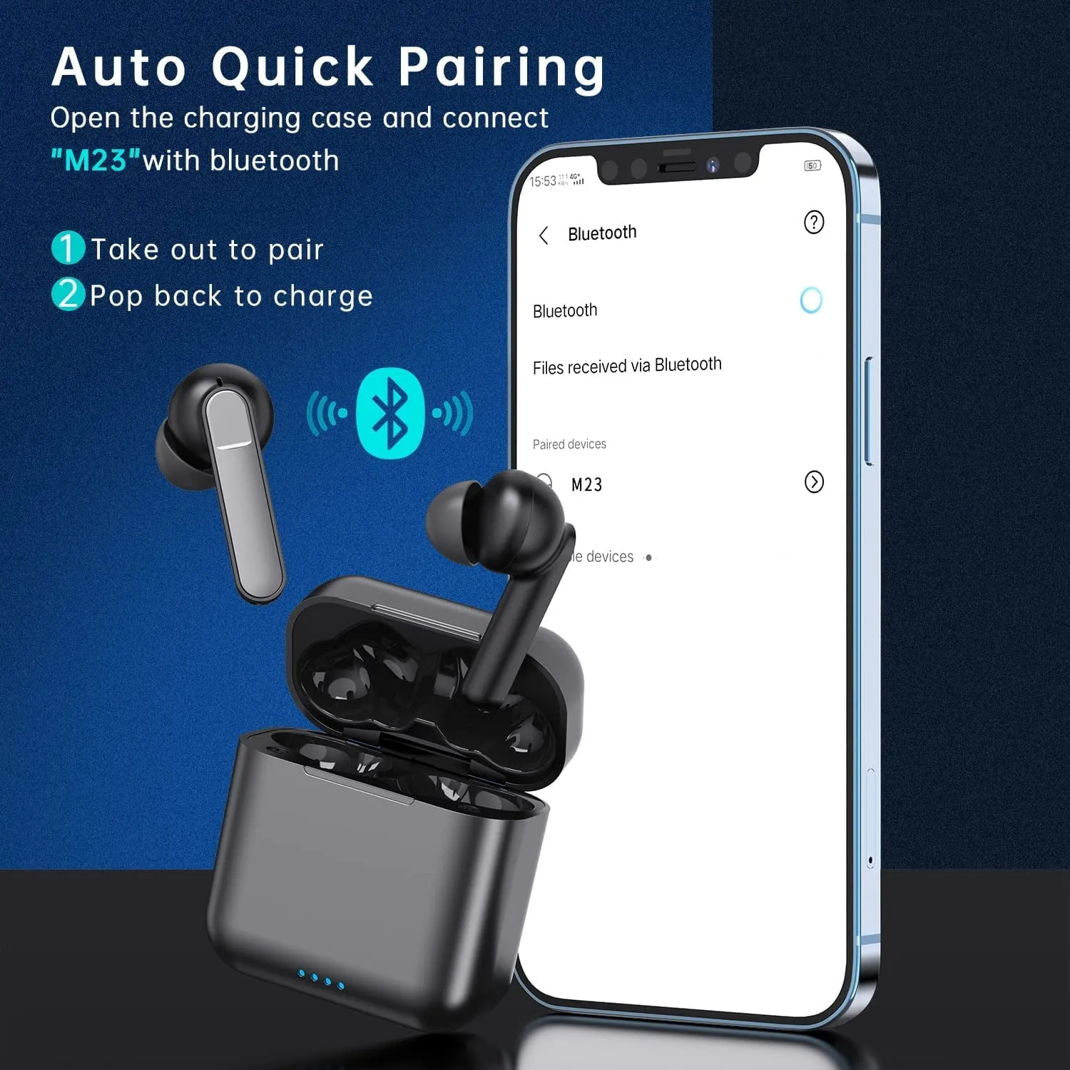 Wireless Earbuds, Bluetooth 5.1 Earbuds Noise Cancelling