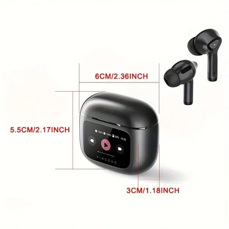 Wireless Earbuds with Smart Touch Screen Charging Case