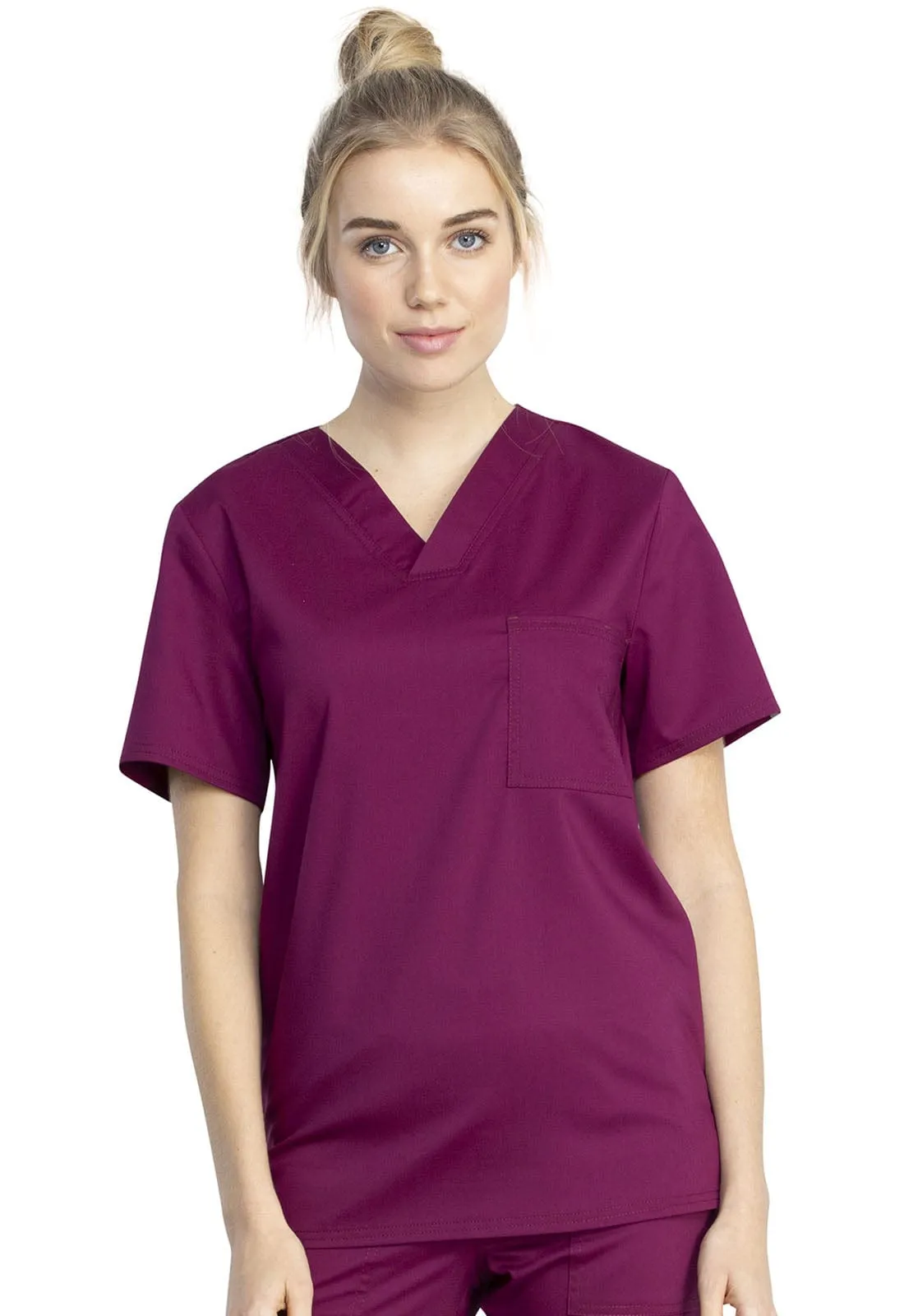 WW Revolution Tech Unisex Tuckable V-Neck Scrub Top Navy WW742AB